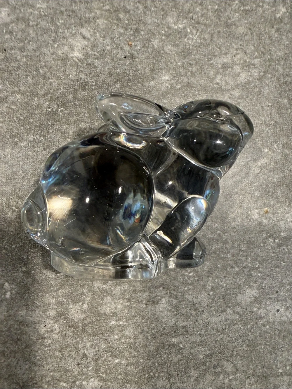 Clear Glass Bunny Rabbit paperweight